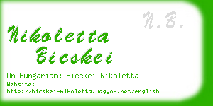 nikoletta bicskei business card